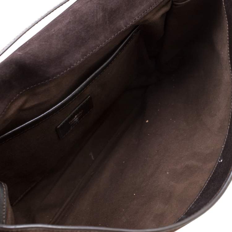 Pre Owned Tom Ford Dark Brown Nubuck leather Natalia Convertible Clutch