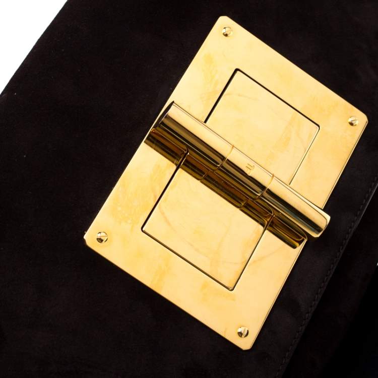 Pre Owned Tom Ford Dark Brown Nubuck leather Natalia Convertible Clutch