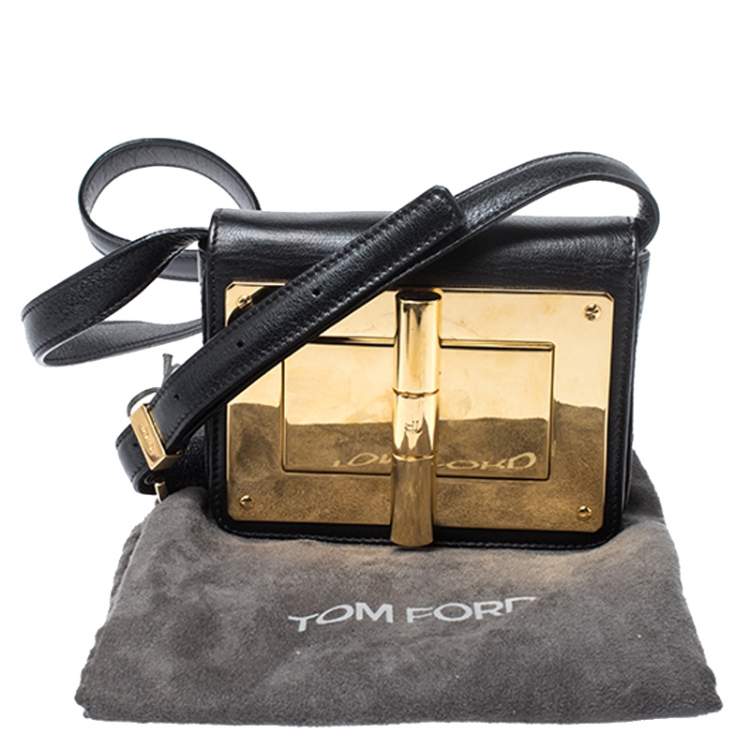 Pre Owned Tom Ford Black Leather Small Natalia Crossbody Bag