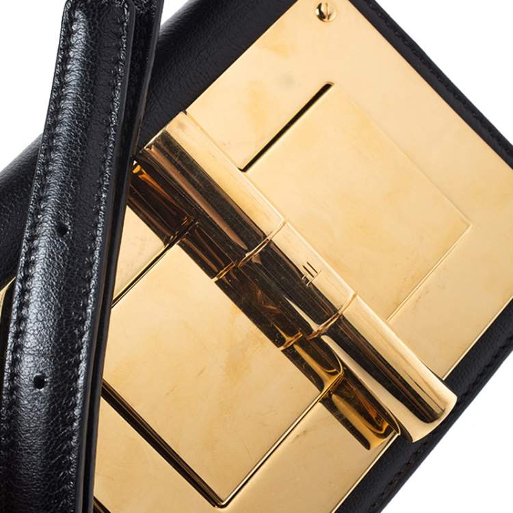 Pre Owned Tom Ford Black Leather Small Natalia Crossbody Bag