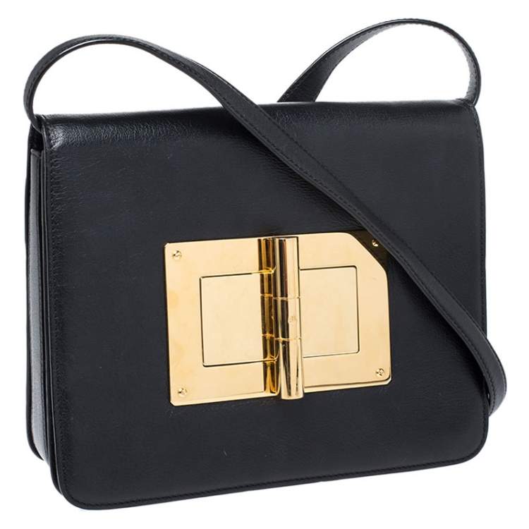 Pre Owned Tom Ford Black Leather Natalia Crossbody Bag