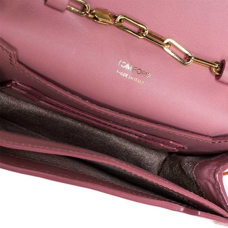 Pre Owned Tom Ford Pink Leather TF Small Chain Crossbody Bag
