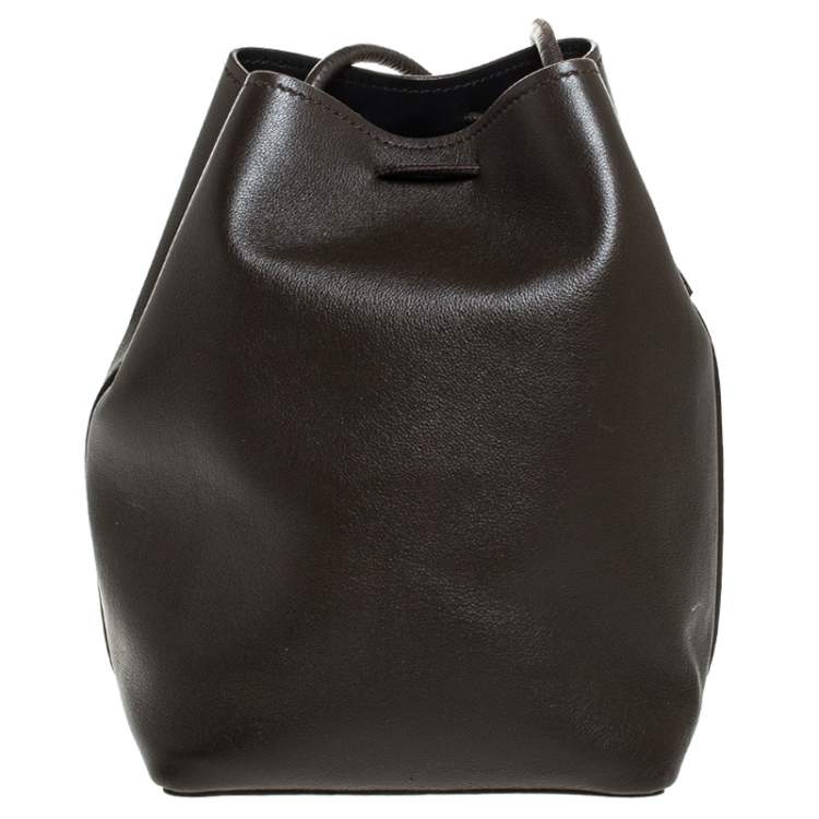 Pre Owned Tom Ford Brown Leather Double Tassel Bucket Bag