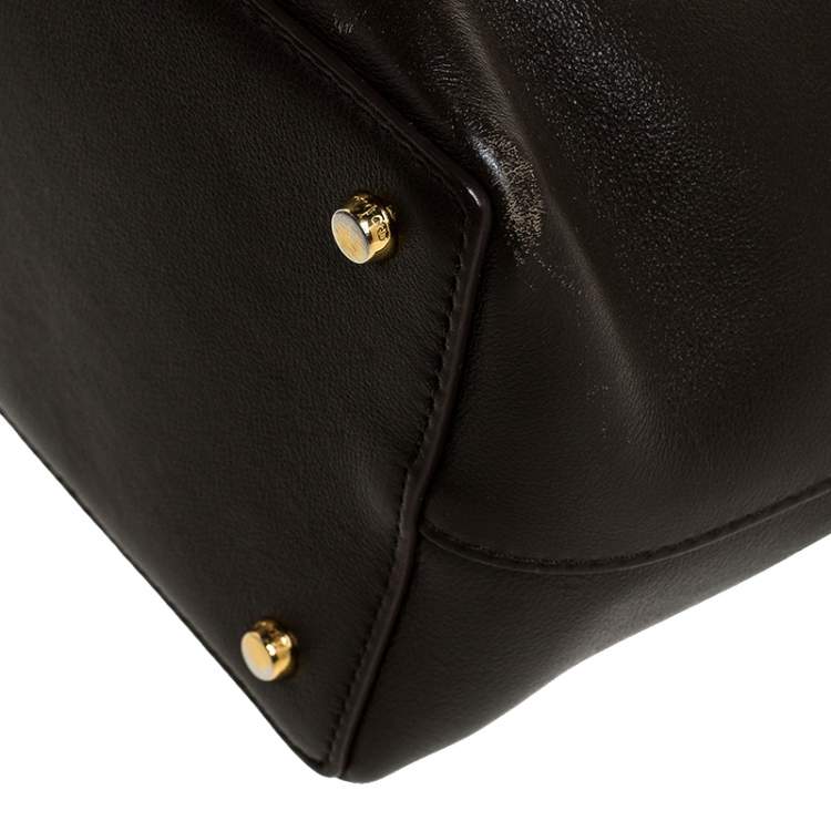 Pre Owned Tom Ford Brown Leather Double Tassel Bucket Bag
