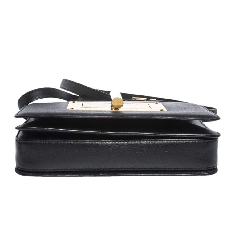 Pre Owned Tom Ford Black Leather Large Natalia Shoulder Bag