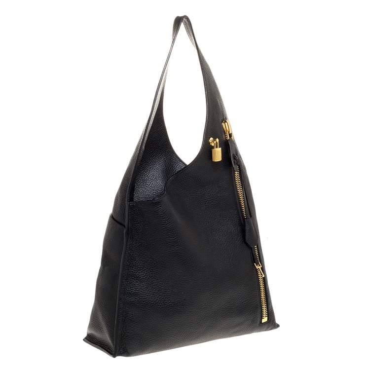 Pre Owned Tom Ford Black Leather Alix Hobo