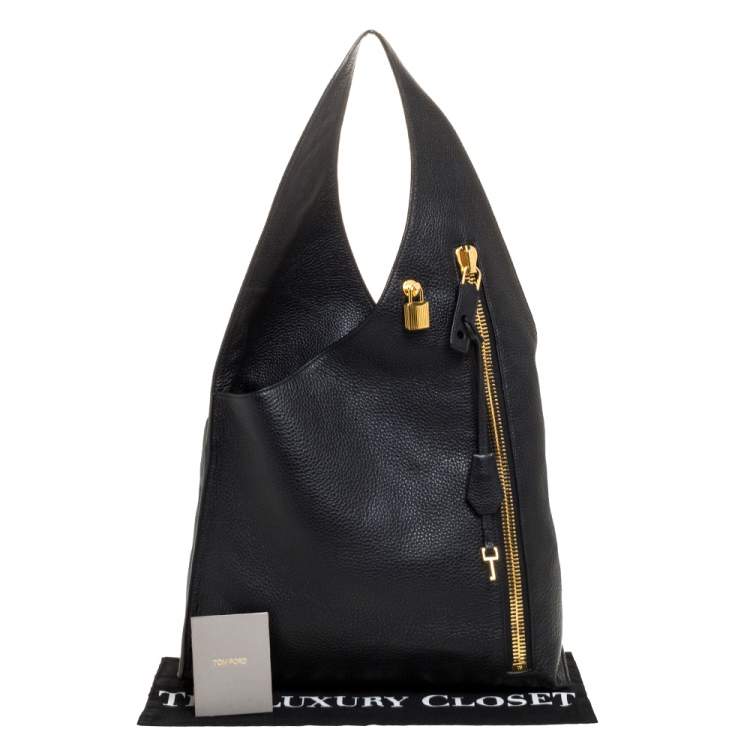 Pre Owned Tom Ford Black Leather Alix Hobo