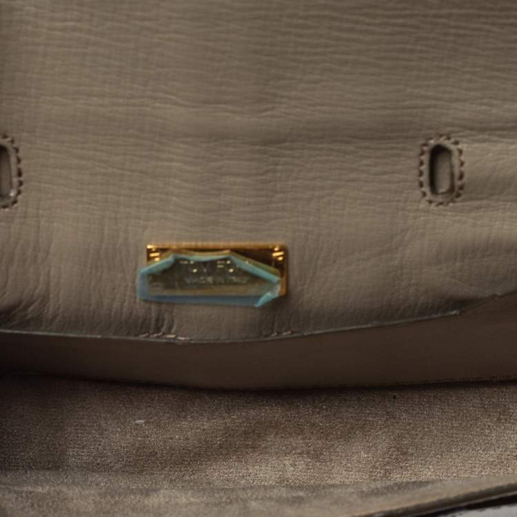 Pre Owned Tom Ford Beige Small Zip Front Leather Clutch