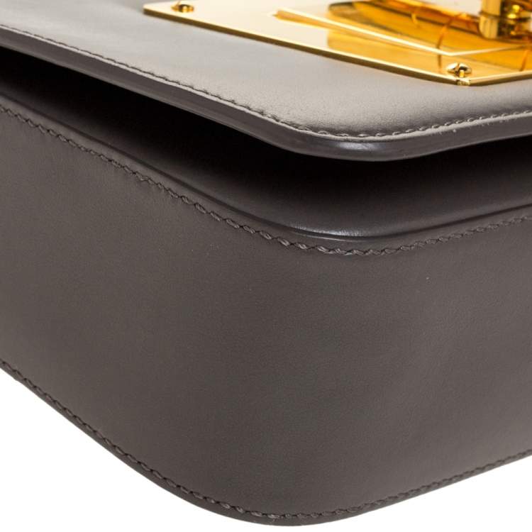 Pre Owned Tom Ford Grey Leather Small Chain Natalia Shoulder Bag