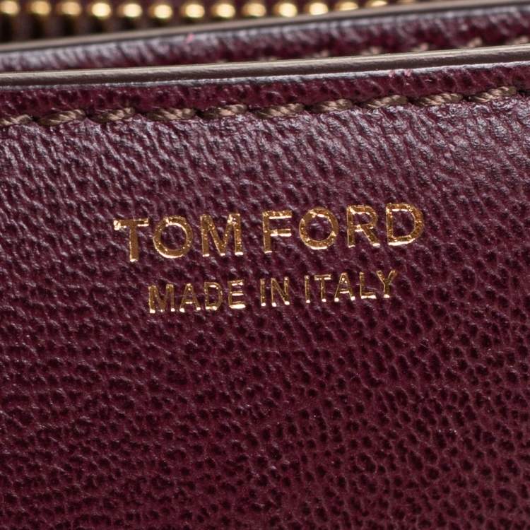 Pre Owned Tom Ford Burgundy Leather Large Natalia Shoulder Bag