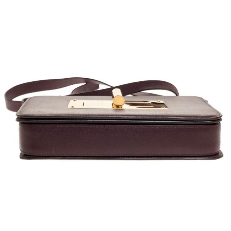 Pre Owned Tom Ford Burgundy Leather Large Natalia Shoulder Bag