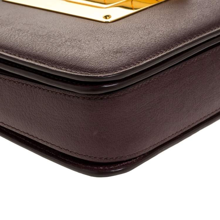 Pre Owned Tom Ford Burgundy Leather Large Natalia Shoulder Bag