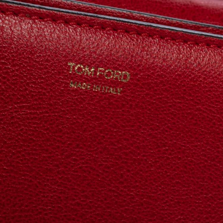 Pre Owned Tom Ford Red Leather Large Natalia Shoulder Bag