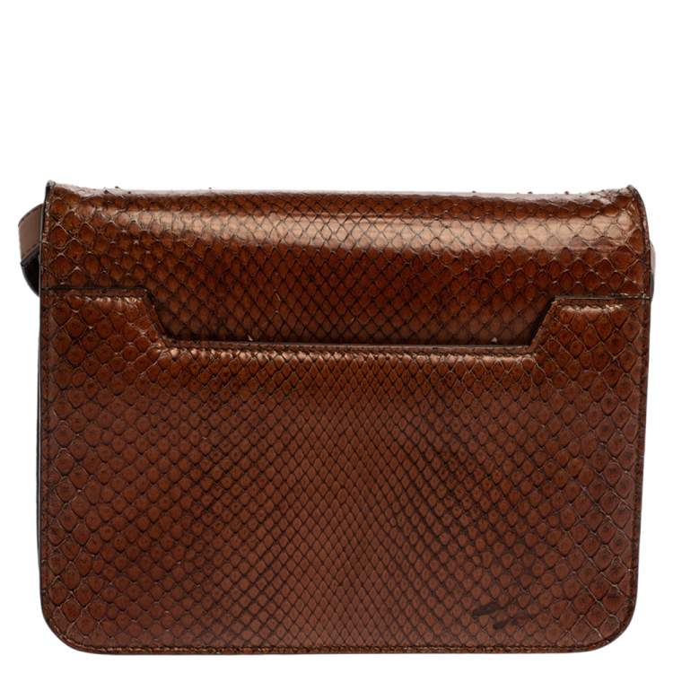 Pre Owned Tom Ford Brown Python Small Natalia Crossbody Bag