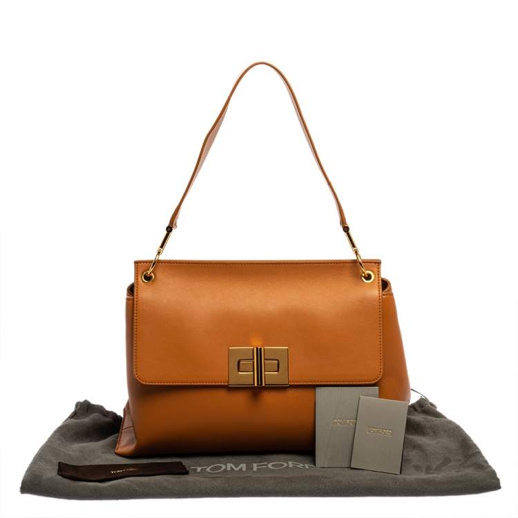 Pre Owned Tom Ford Tan Leather Natalia Shoulder Bag