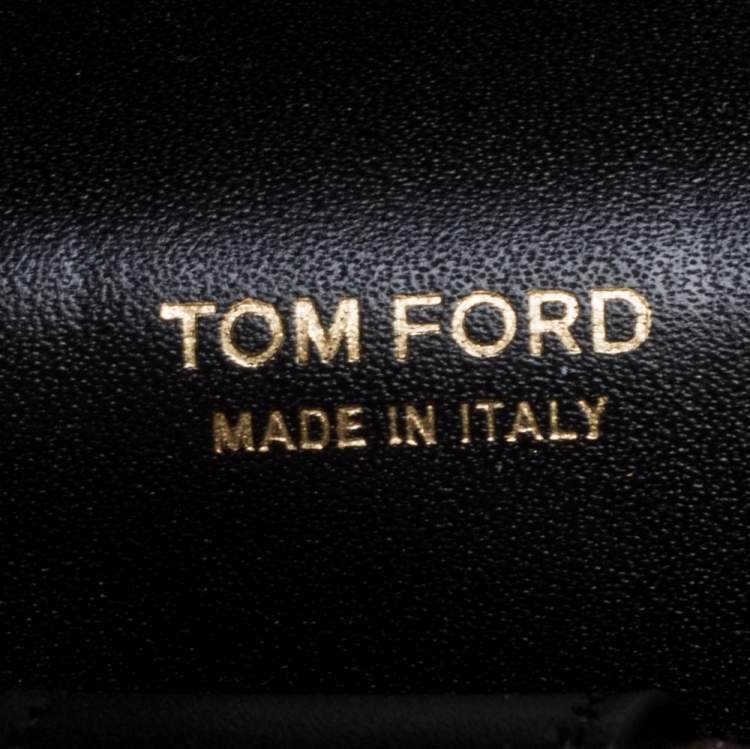 Pre Owned Tom Ford Black Leather Flap Top Handle Bag