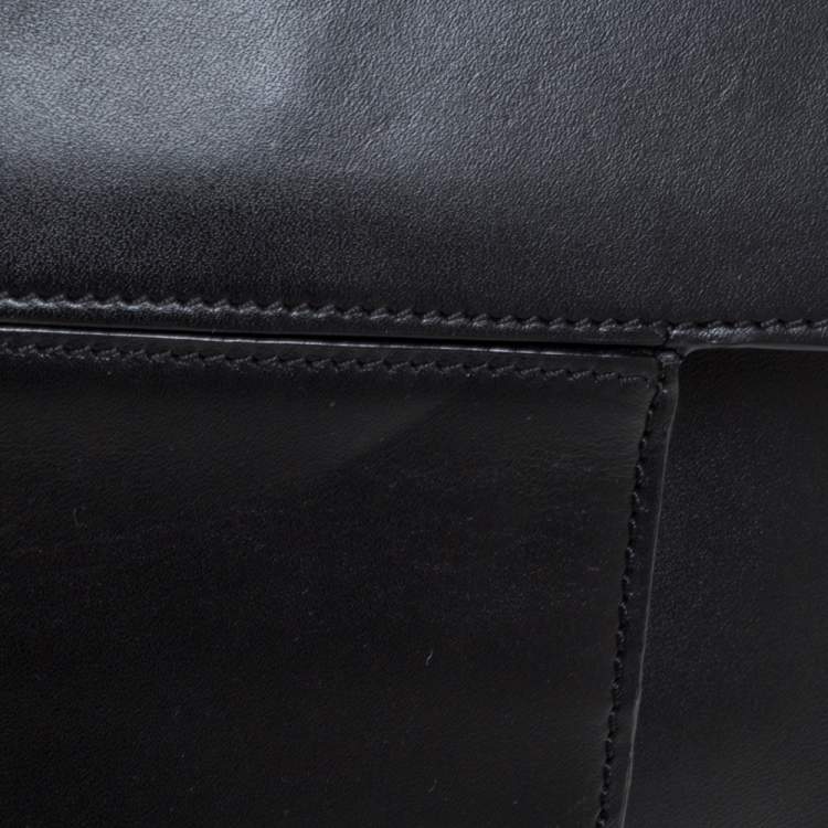 Pre Owned Tom Ford Black Leather Flap Top Handle Bag