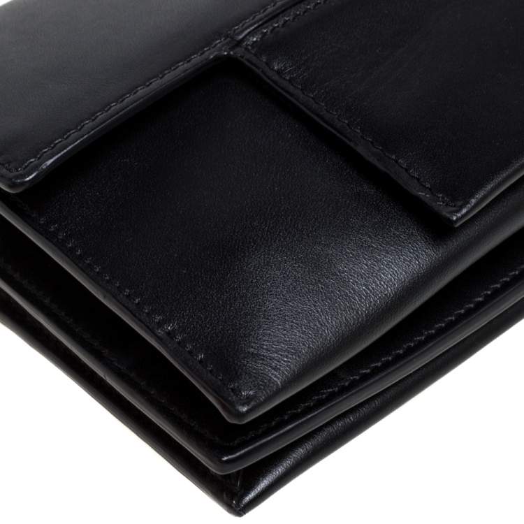 Pre Owned Tom Ford Black Leather Flap Top Handle Bag