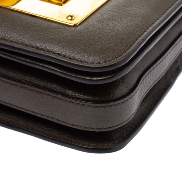 مملوكة مسبقًا Tom Ford Khaki Leather Small Natalia Crossbody Bag