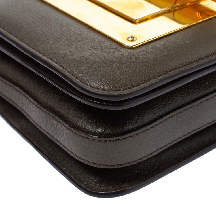 مملوكة مسبقًا Tom Ford Khaki Leather Small Natalia Crossbody Bag