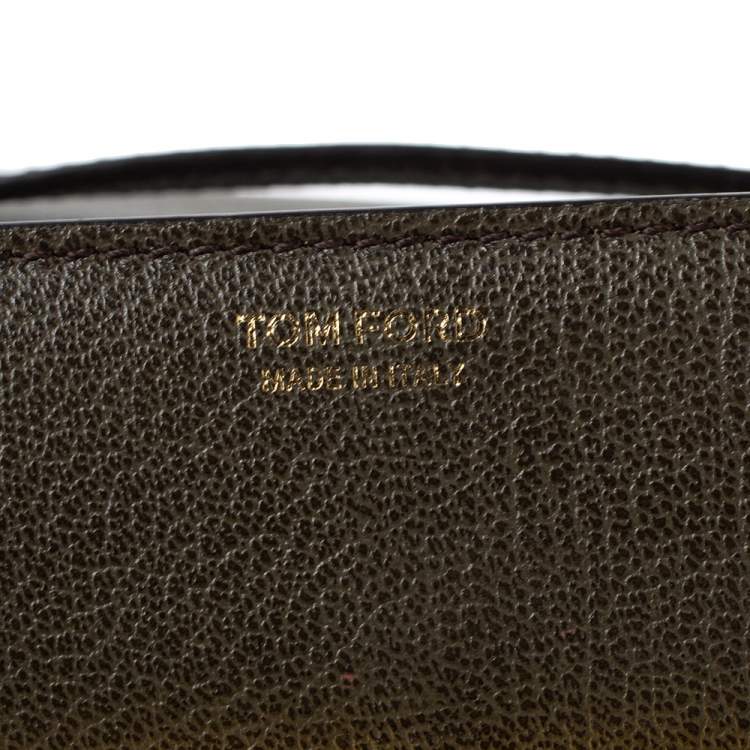 مملوكة مسبقًا Tom Ford Khaki Leather Small Natalia Crossbody Bag