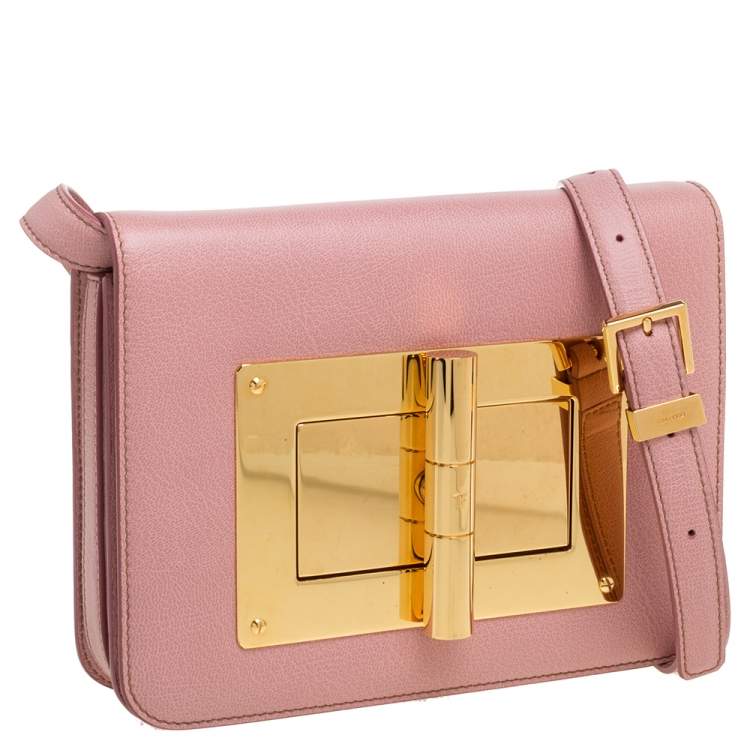 Pre Owned Tom Ford Pink Leather Small Natalia Crossbody Bag