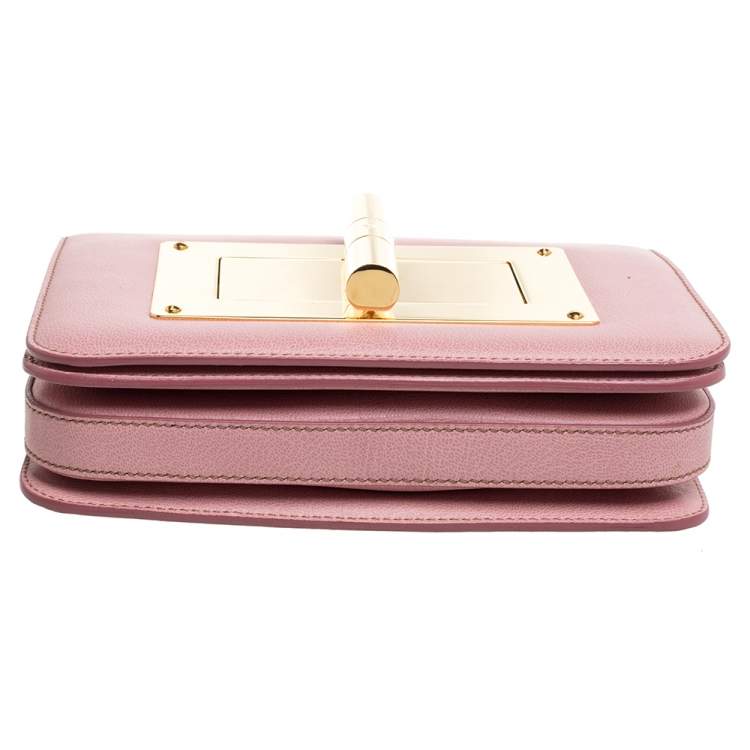 Pre Owned Tom Ford Pink Leather Small Natalia Crossbody Bag