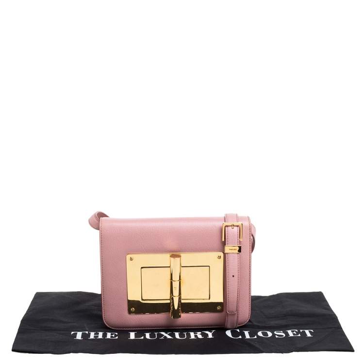 Pre Owned Tom Ford Pink Leather Small Natalia Crossbody Bag