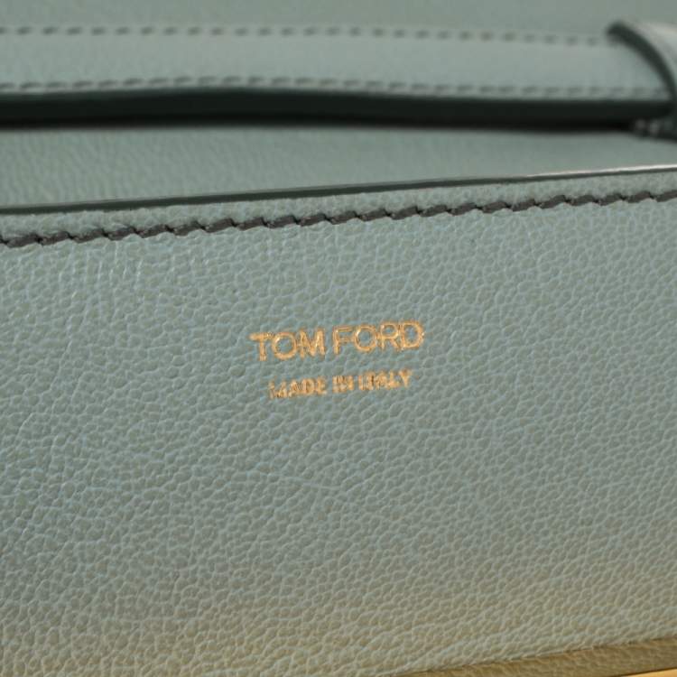 Pre Owned Tom Ford Mint Green Leather Small Natalia Crossbody Bag