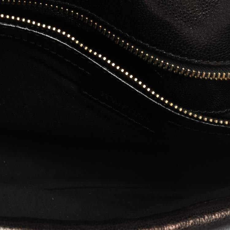 Pre Owned Tom Ford Black Leather Carine Flap Bag