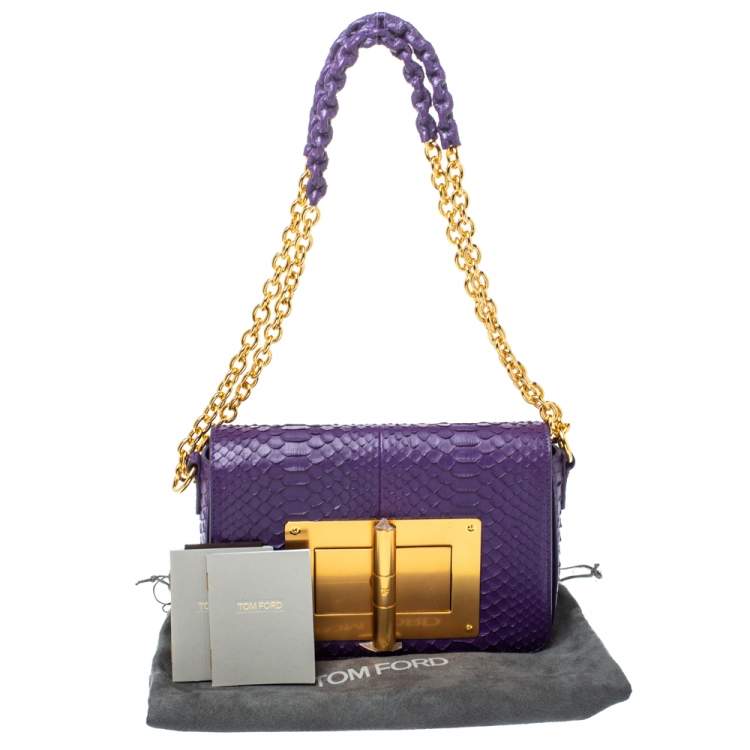 Pre Owned Tom Ford Purple Python Natalia Shoulder Bag