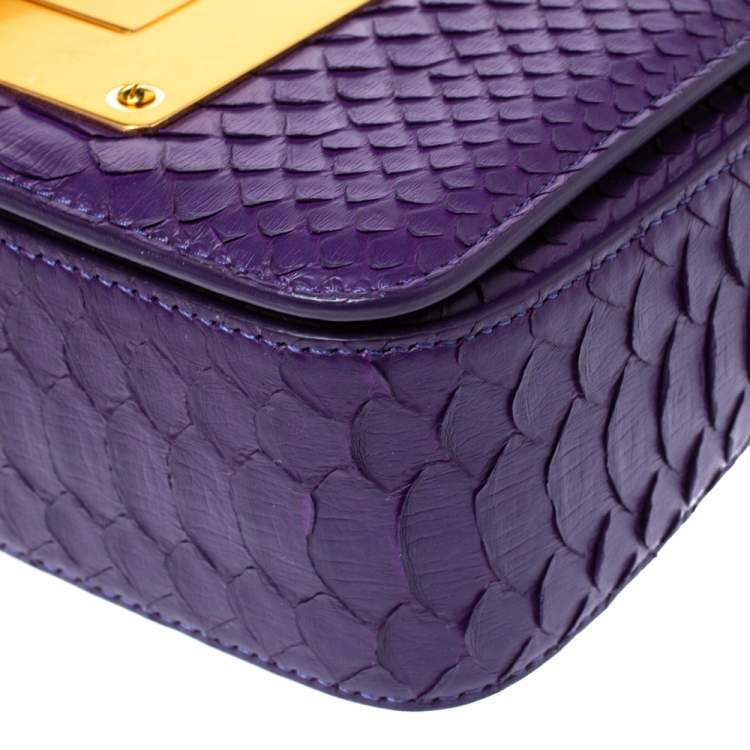 Pre Owned Tom Ford Purple Python Natalia Shoulder Bag