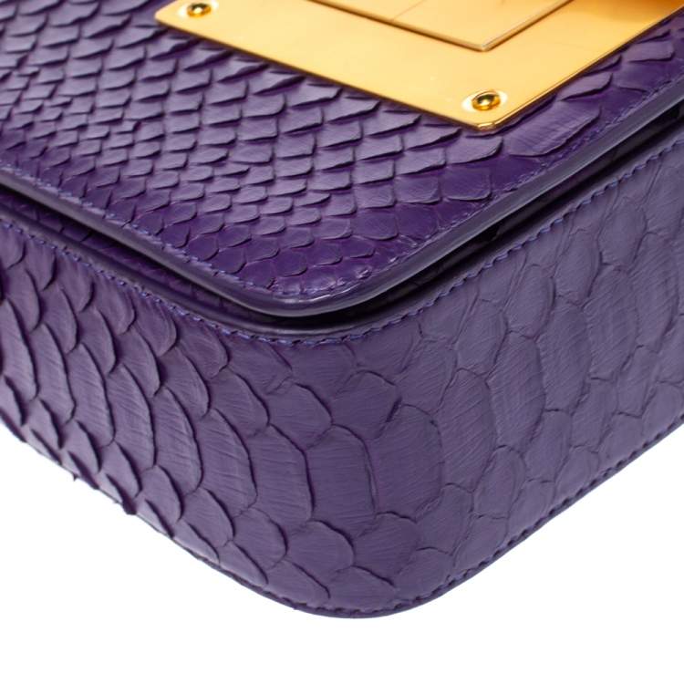 Pre Owned Tom Ford Purple Python Natalia Shoulder Bag