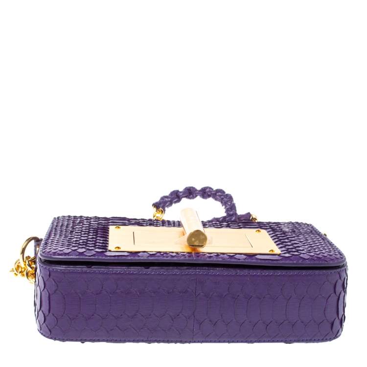 Pre Owned Tom Ford Purple Python Natalia Shoulder Bag