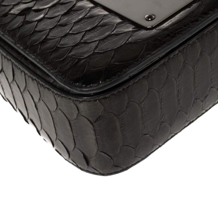 Pre Owned Tom Ford Dark Brown Python Natalia Shoulder Bag