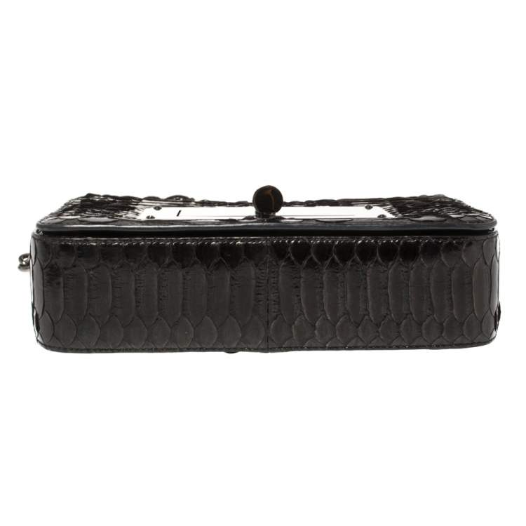 Pre Owned Tom Ford Dark Brown Python Natalia Shoulder Bag