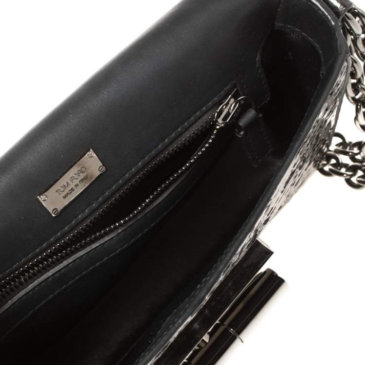 Pre Owned Tom Ford Dark Brown Python Natalia Shoulder Bag
