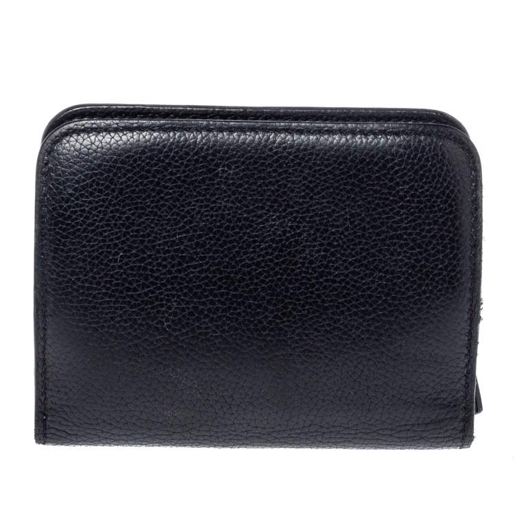 Pre Owned Tom Ford Black Leather Compact Wallet