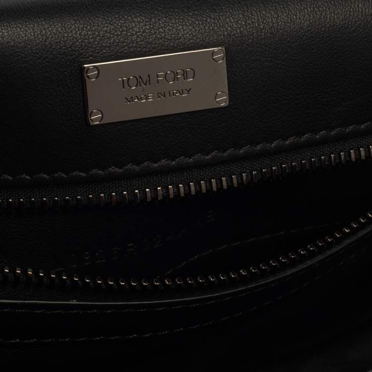 Pre Owned Tom Ford Metallic Silver Python Medium Natalia Chain Shoulder Bag