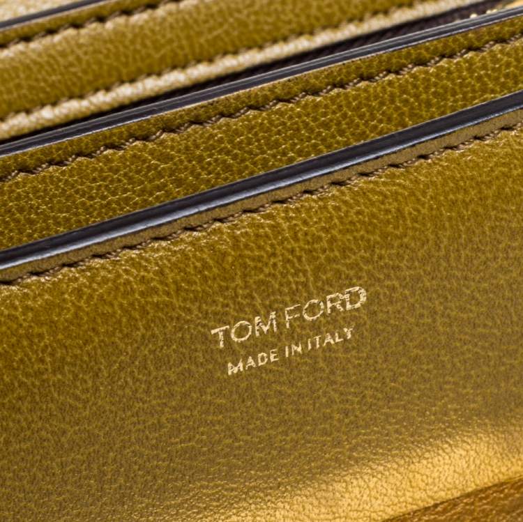Pre Owned Tom Ford Avocado Green Calfhair and Leather Small Natalia Crossbody Bag