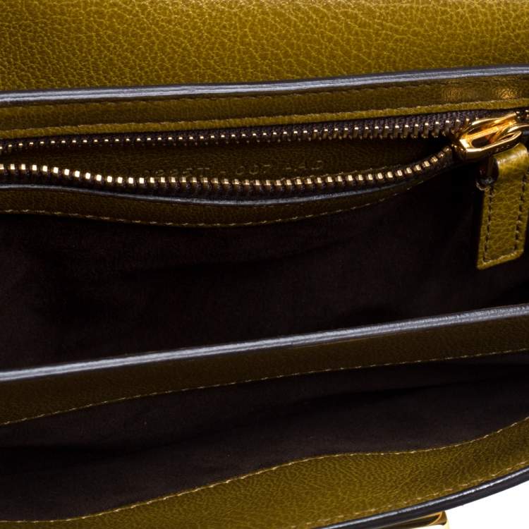 Pre Owned Tom Ford Avocado Green Calfhair and Leather Small Natalia Crossbody Bag