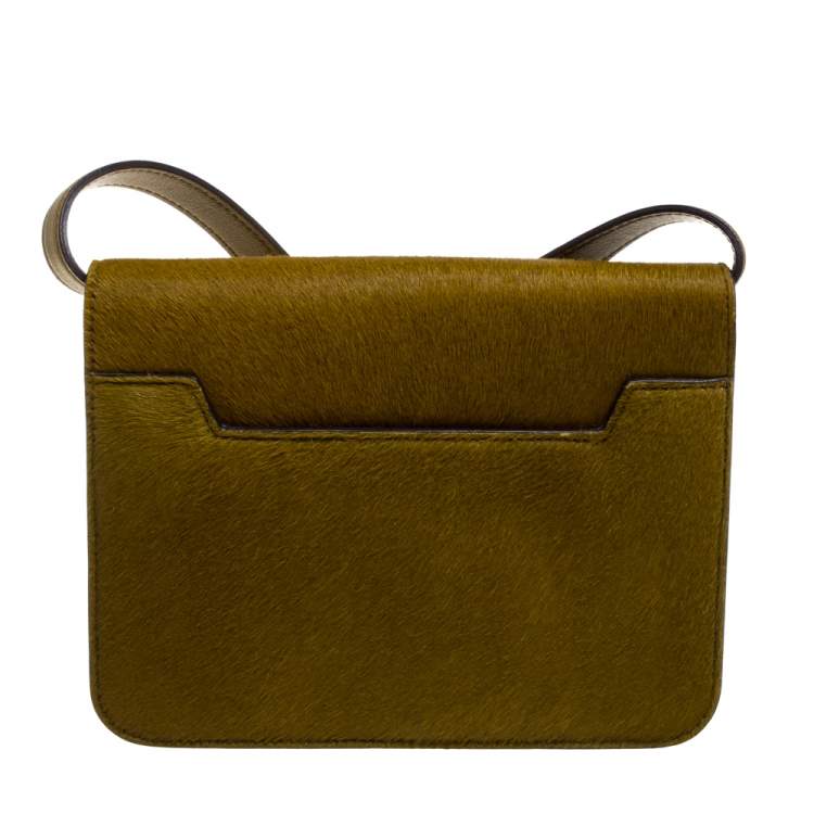 Pre Owned Tom Ford Avocado Green Calfhair and Leather Small Natalia Crossbody Bag