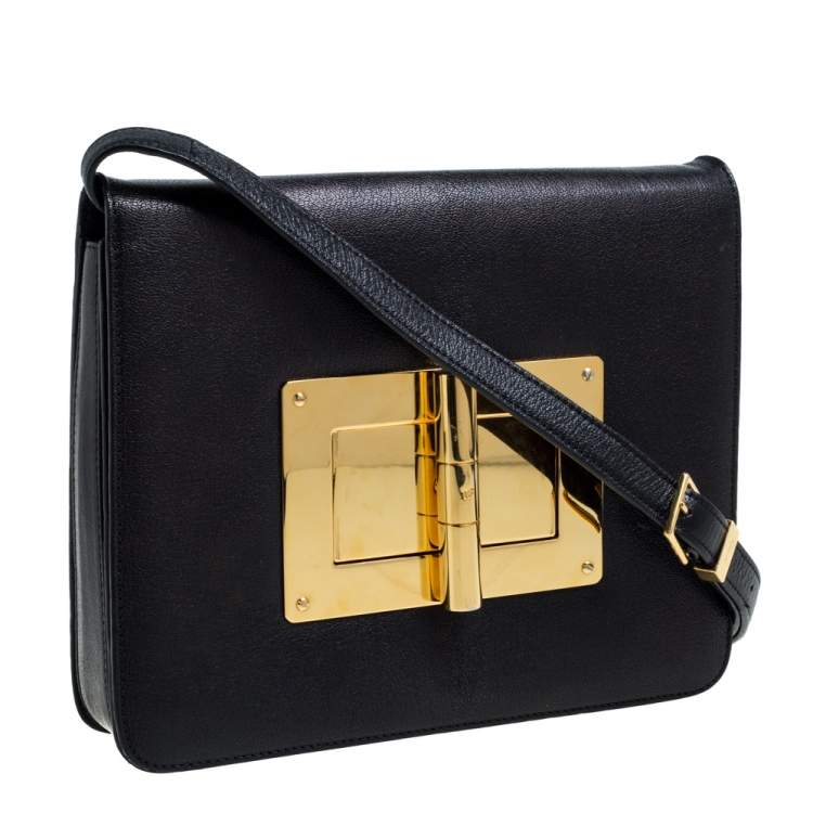 Pre Owned Tom Ford Black Leather Natalia Shoulder Bag