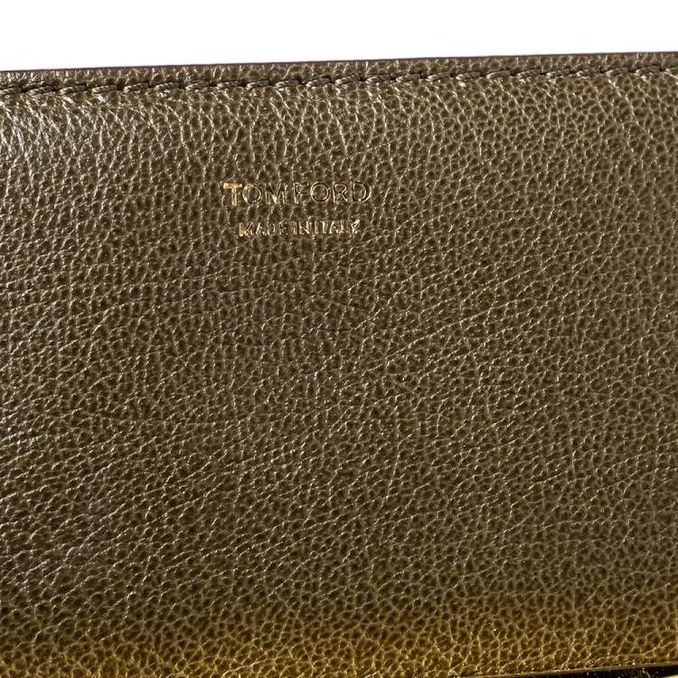 Pre Owned Tom Ford Olive Green Leather Large Natalia Shoulder Bag