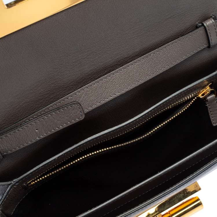 Pre Owned Tom Ford Grey Leather Medium Natalia Shoulder Bag