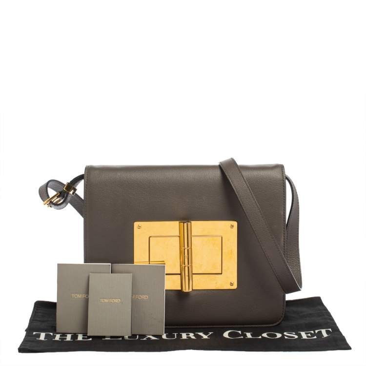 Pre Owned Tom Ford Grey Leather Medium Natalia Shoulder Bag