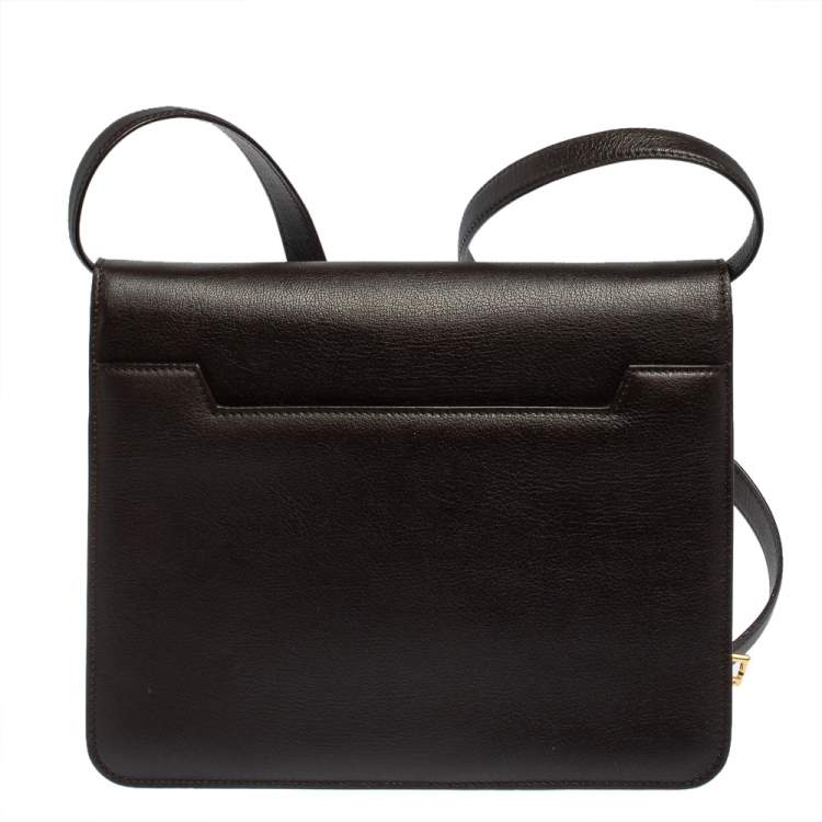 Pre Owned Tom Ford Chocolate Brown Leather Large Natalia Shoulder Bag