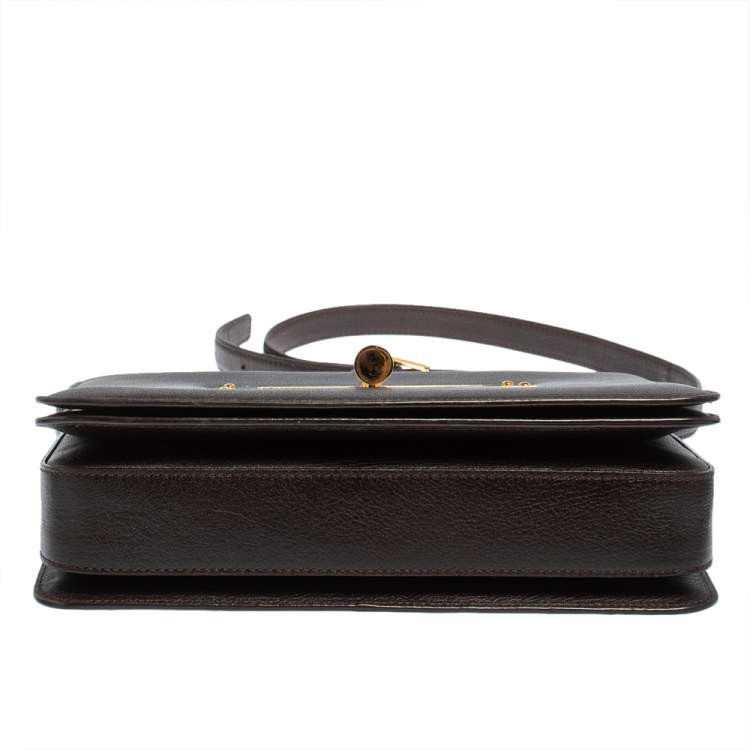 Pre Owned Tom Ford Chocolate Brown Leather Large Natalia Shoulder Bag