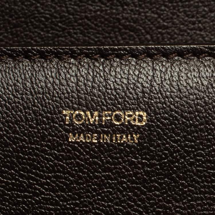 Pre Owned Tom Ford Chocolate Brown Leather Large Natalia Shoulder Bag