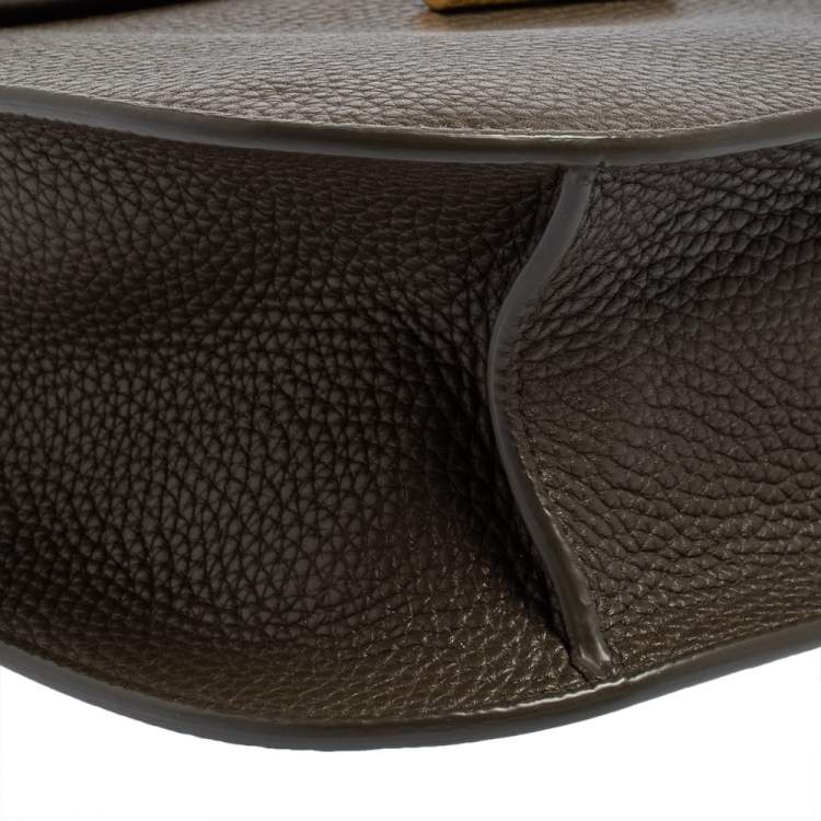 Pre Owned Tom Ford Dark Olive Green Leather Tara Crossbody Bag